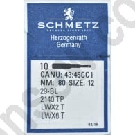 Schmetz blindstitch machine needles 29BL,CANU 43 45CC1 LWX6T Size 80.12
